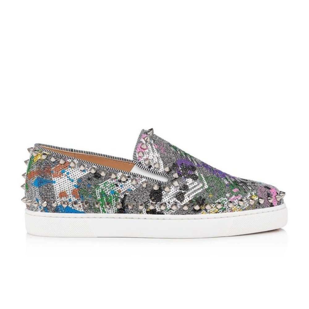 Christian Louboutin Blue Silver Sneakers Urban Style - Picture 15 of 15